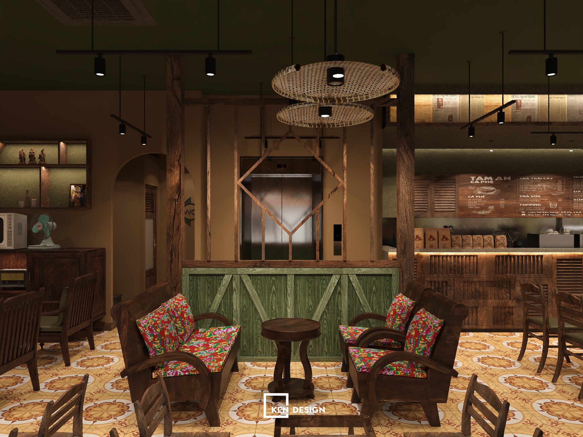 Thiết kế quán cafe bao cấp không đập phá tiết kiệm 40% chi phí